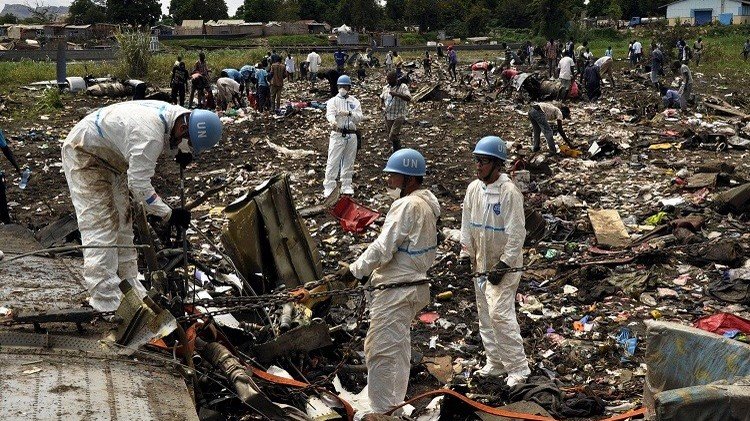العثور على الصندوقين الأسودين لطائرة الشحن التي تحطمت جنوب السودان