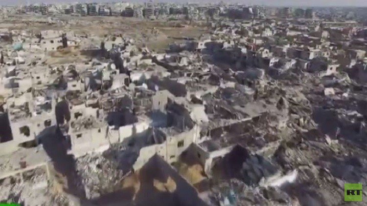 RT تصور فيديو حصري لمنطقة جوبر في دمشق حيث المعارك الضارية