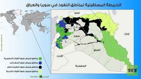 إنفوجرافيك: الخريطة المستقبلية لمناطق النفوذ في سوريا والعراق