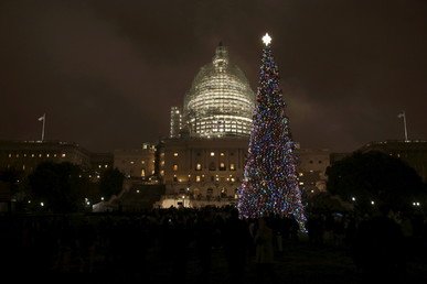 شجرة عيد الميلاد أمام كابيتول هيل يوم  2 ديسمبر/كانون الأول 2015، وإلى جانب كونه دلالة عن كونغرس الولايات المتحدة، فهو أكبر حي سكني تاريخي في العاصمة واشنطن. 