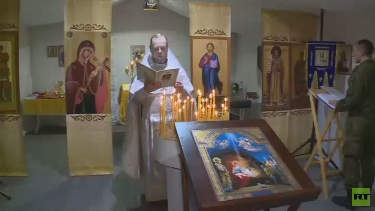 قداس عيد الميلاد في حميميم (فيديو)