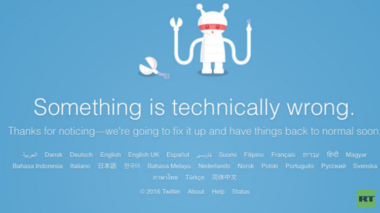 خلل تقني يعطل موقع "تويتر" في العالم