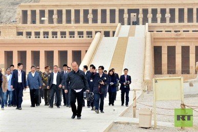 زيارة الرئيس الصيني لآثار الفراعنة فى الأقصر 