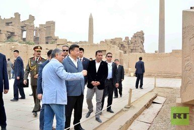 زيارة الرئيس الصيني لآثار الفراعنة فى الأقصر 