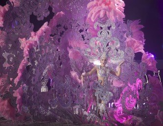  إحدى المرشحات لمنصب ملكة كرنفال سانتا كروز دي تينيريفه، في جزيرة كناري الإسبانية، 3 فبراير/شباط 2016