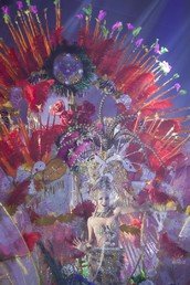  إحدى المرشحات لمنصب ملكة كرنفال سانتا كروز دي تينيريفه، في جزيرة كناري الإسبانية، 3 فبراير/شباط 2016