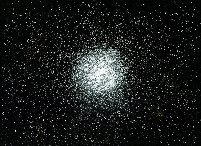 تجمع نجمي عنقودي كروي (وفي الحقيقة خلطة من كربونات الصودا والملح والسكر ومسحوق الكاري والبقدونس)