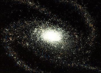 مجرة حلزونية (وفي الحقيقة خلطة من الباكنغ باودر ومسحوق الكاري والطبشور والملح والسكر والبقدونس)