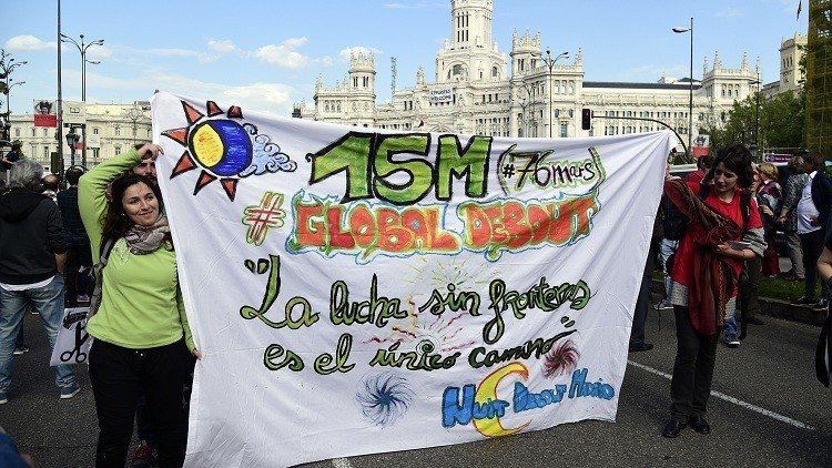 مدريد.. حركة "غاضبون" تحيي الذكرى الـ5 لتأسيسها