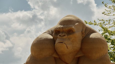 منحوتة رملية منصوبة على شاطئ نهر نيفا