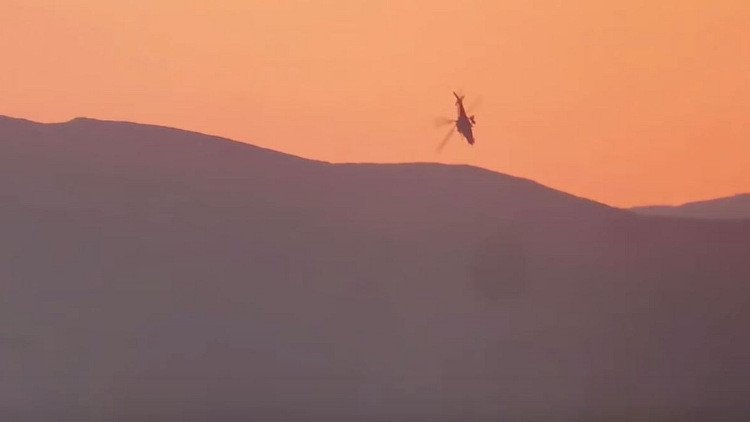 مقطع فيديو يظهر إسقاط مروحية في سوريا