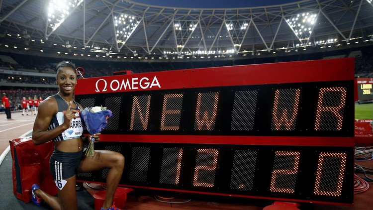 الأمريكية هاريسون تحطم الرقم العالمي في سباق 100 م حواجز