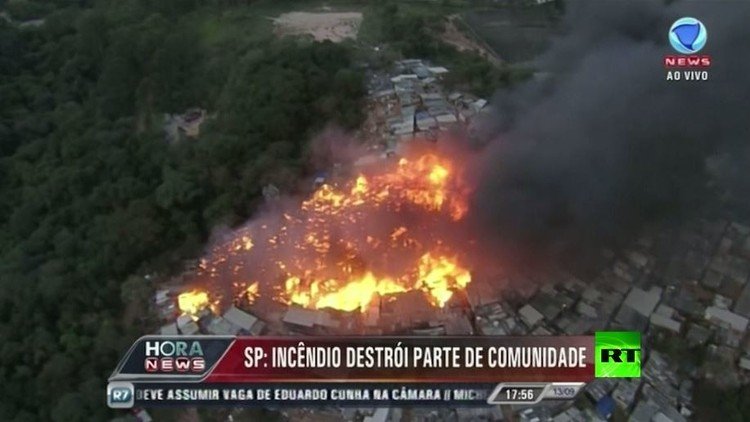 حريق يجتاح أحياء فقيرة في سان باولو 