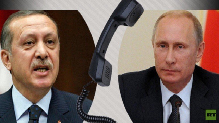 بوتين وأردوغان يبحثان هاتفيا مسألة التسوية السورية