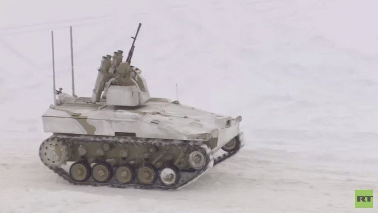 دبابات روبوتات روسية تشارك في تدريبات عسكرية في الشتاء 