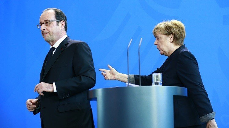 خلال لقائه ميركل.. هولاند يعتبر أن إدارة ترامب تشكل "تحديا" للاتحاد الأوروبي