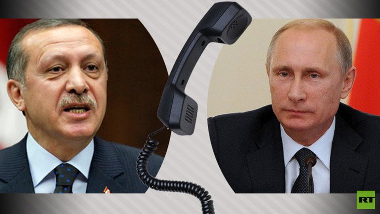 بوتين يعزي أردوغان ويتفق معه على تعزيز التنسيق العسكري ضد "داعش"