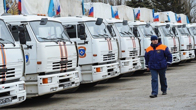 روسيا ترسل قافلة المساعدات الـ62 إلى دونباس