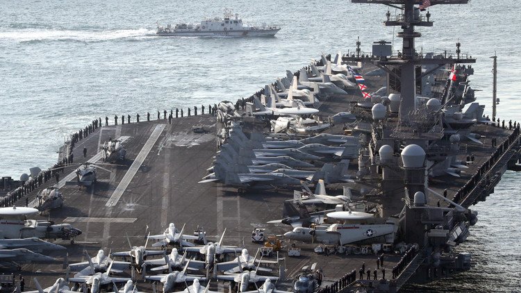 كوريا الشمالية تدمر حاملة طائرات أمريكية في شريط دعائي!