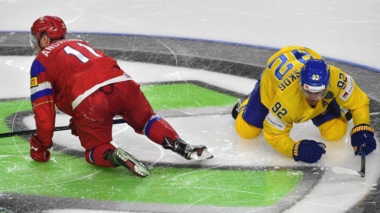 روسيا تفوز على السويد في مونديال هوكي الجليد