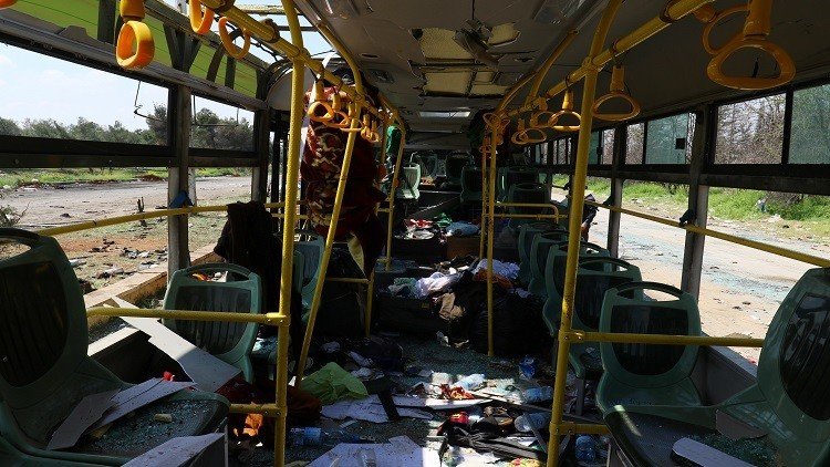 تفجير حافلة على طريق دمشق السويداء في سوريا  