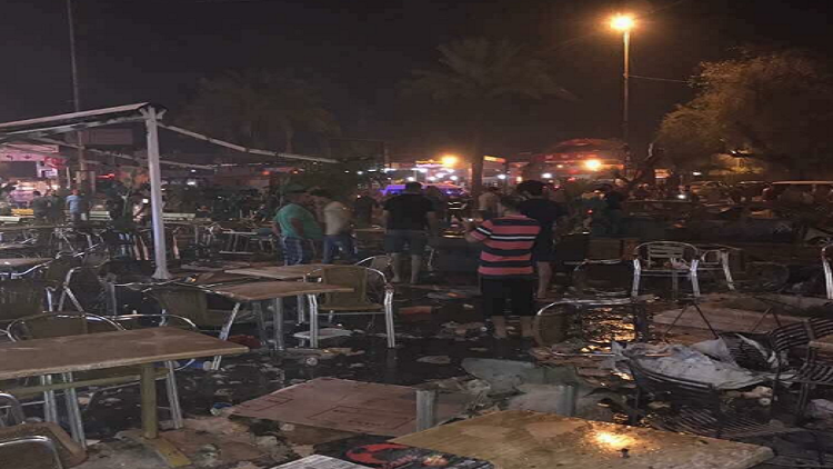 لحظة التفجير الإرهابي في منطقة الكرادة وسط بغداد