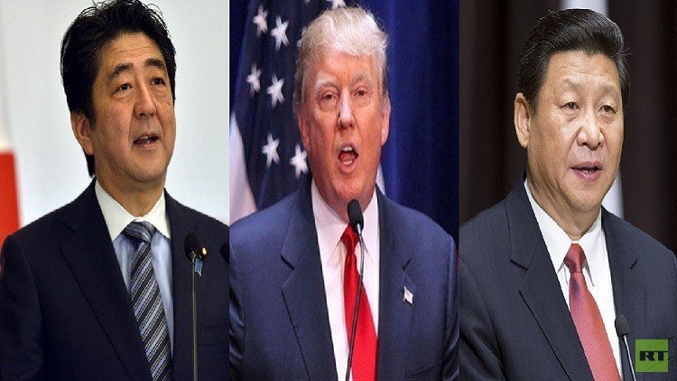 مكالمة هاتفية تجمع ترامب بآبي وجين بينغ