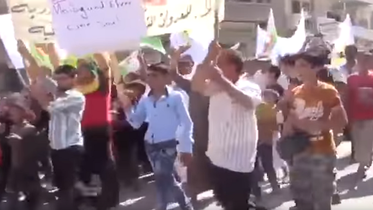 مظاهرات حاشدة في مدينة عفرين شمال سوريا ضد التدخل التركي 