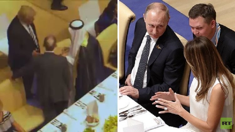 فيديو.. ميلانيا ترامب جلست في المأدبة بجانب بوتين ودونالد ترامب يحادث الوفد السعودي