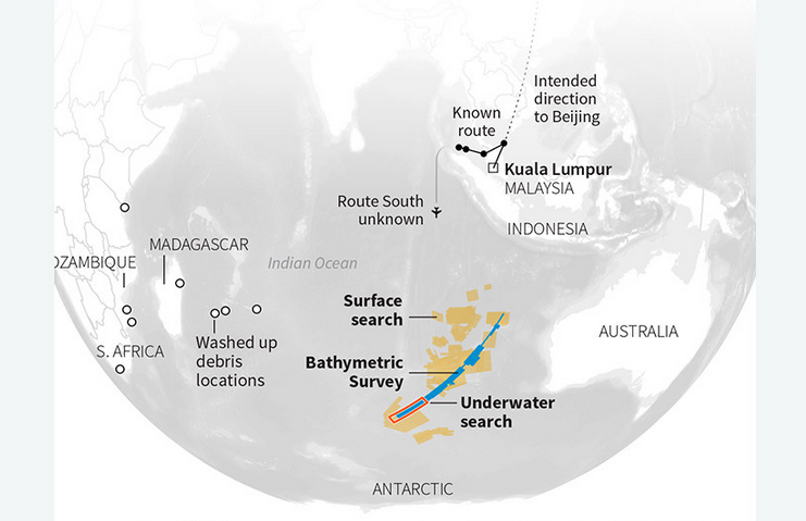 كارثة الطائرة الماليزية تكشف أسرار المحيط الخفية
