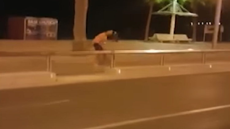 لحظة إطلاق الشرطة الإسبانية النار على مشتبه به في كامبريلس