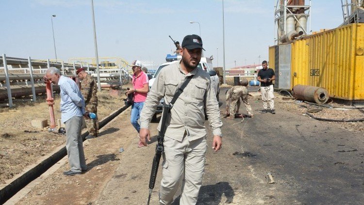 القوات الأمنية في موقع الهجوم بسامراء