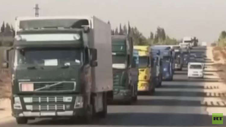 وصول قافلة مساعدات إلى مدينة دير الزور