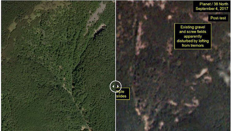 التجربة النووية الأخيرة في كوريا الشمالية شوّهت جبلا