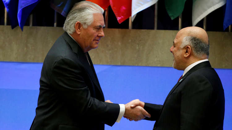 تيلرسون يؤكد للعبادي رفض واشنطن لاستفتاء كردستان ودعمها لحكومة بغداد