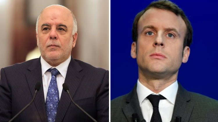 ماكرون يؤكد للعبادي رفض فرنسا لاستفتاء كردستان العراق