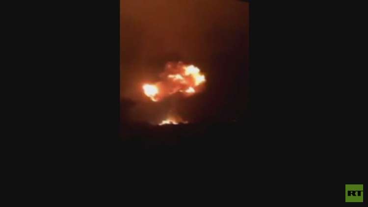 لحظة انفجار في محطة وقود بغانا