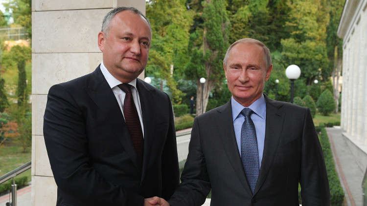 بوتين يشيد بجهود رئيس مولدوفا من أجل تحسين علاقات البلدين