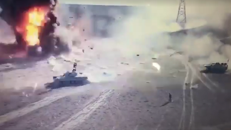 العراق..  دبابة للحشد الشعبي تدمر عربة انتحاري قبل بلوغ هدفه بثوان