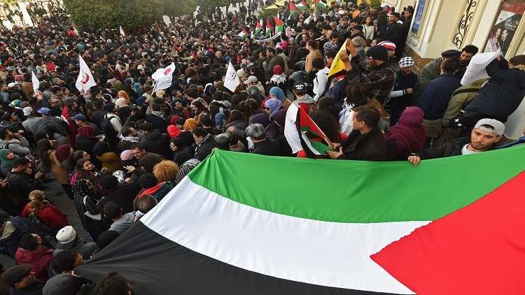 شاهد.. شوارع تونس تهتز نصرة للقدس