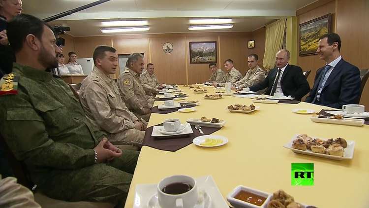 بوتين في جلسة شاي مع الأسد وشويغو في حميميم