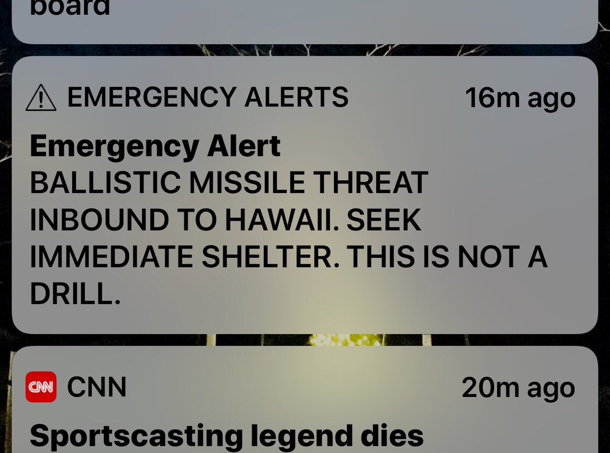 إنذار خاطئ بهجوم باليستي على هاواي!