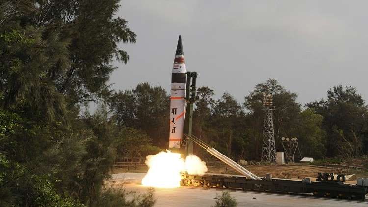 تجربة ناجحة لصاروخ هندي قادر على حمل رأس نووية