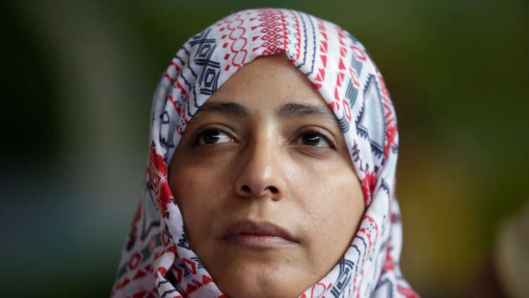  توكل كرمان، الناشطة اليمنية في مجال حقوق الإنسان الحائزة على جائزة نوبل للسلام