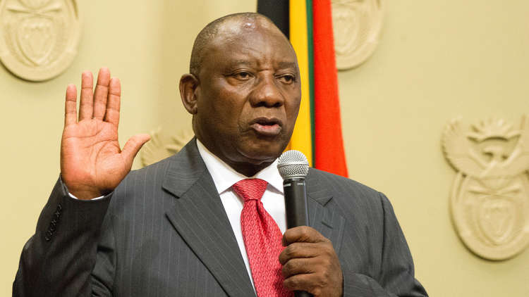 رامافوسا يؤدي اليمين الدستورية رئيسا لجنوب أفريقيا