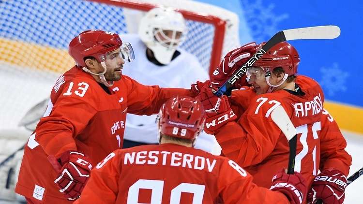 منتخب روسيا لهوكي الجليد يسحق نظيره السلوفيني في الأولمبياد
