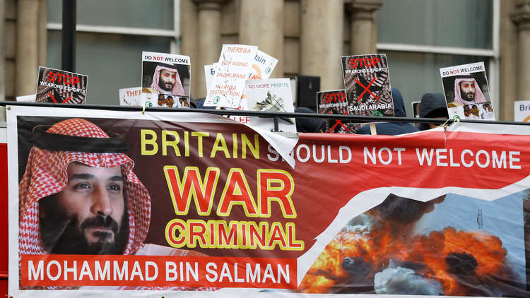 بريطانيا.. احتجاجات حادة ضد محمد بن سلمان