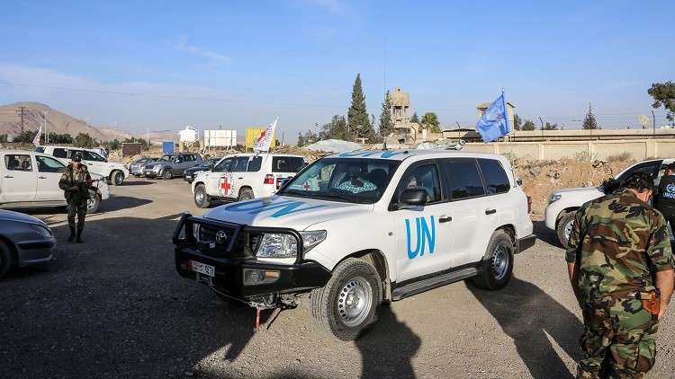 إطلاق نار على قافلة تابع للأمم المتحدة في دوما بريف دمشق