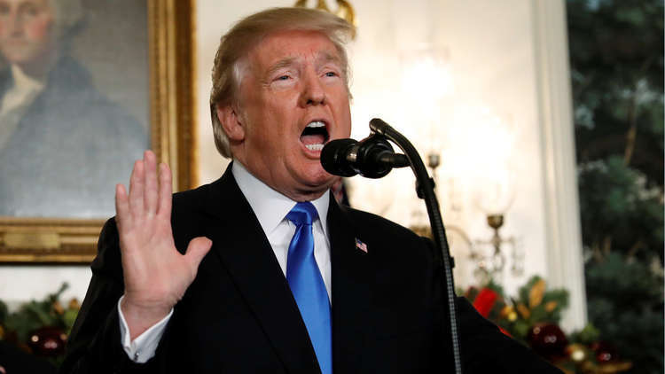 ترامب: نتطلع لنقل سفارتنا في إسرائيل إلى القدس خلال الشهر المقبل