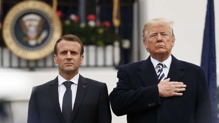 الرئيس الأمريكي دونالد ترامب والرئيس الفرنسي إيمانويل ماكرون